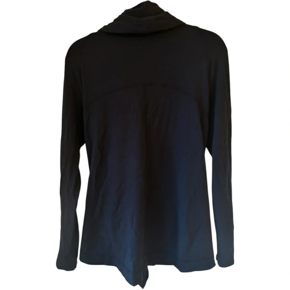 Lululemon Coast Easy Wrap Jacket Black Modal French Terry Size 6